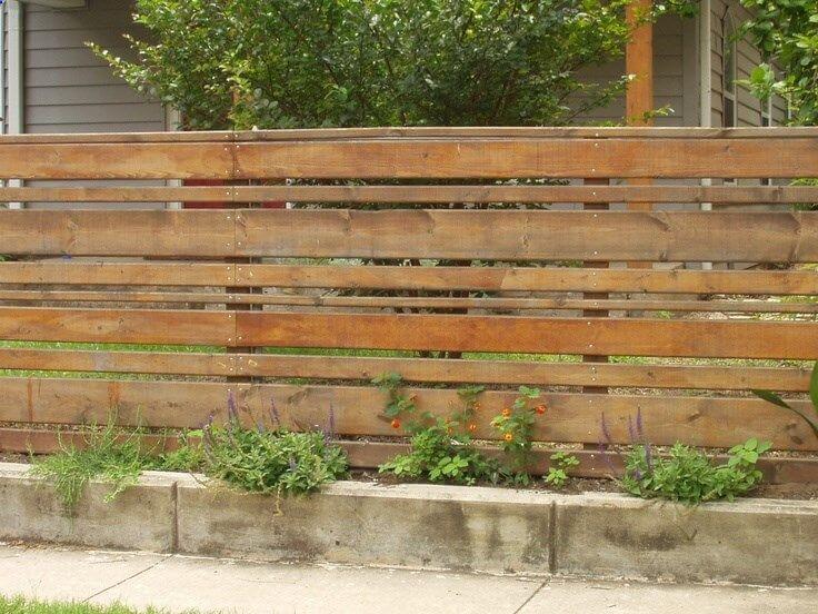 Slatted Wood Fence