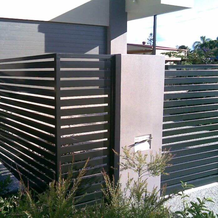 modern black horizontal slats Garden Fence