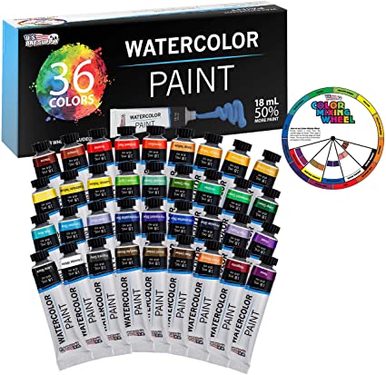 U.S. Art Supply Professional 24 Color Set of Watercolor Paint