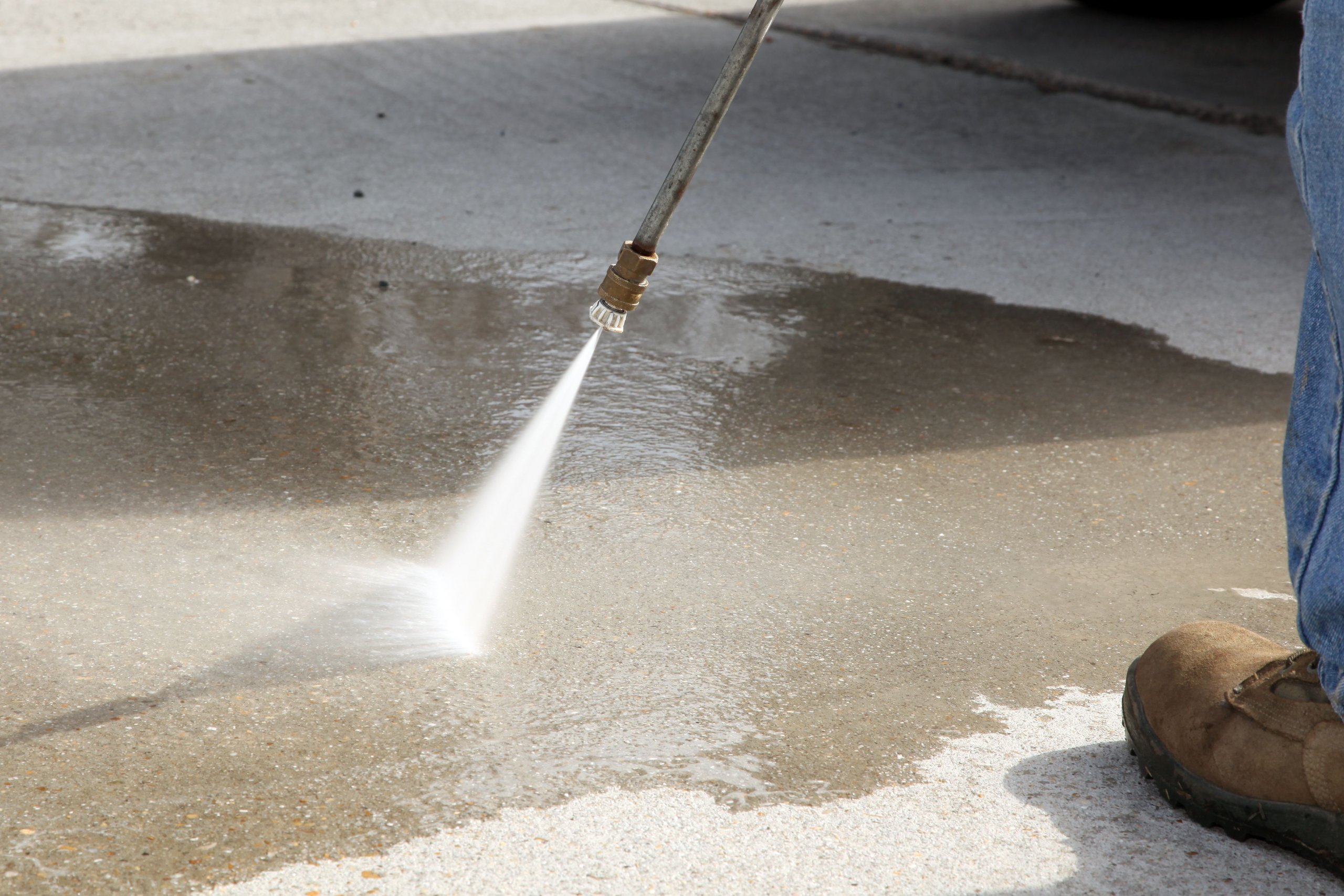 how to clean a cement patio without a pressure washer