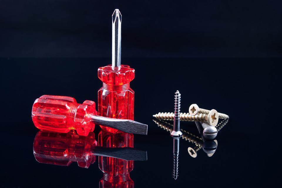 Screwdrivers, Screws, Red, Black, Tools, Work, Repair