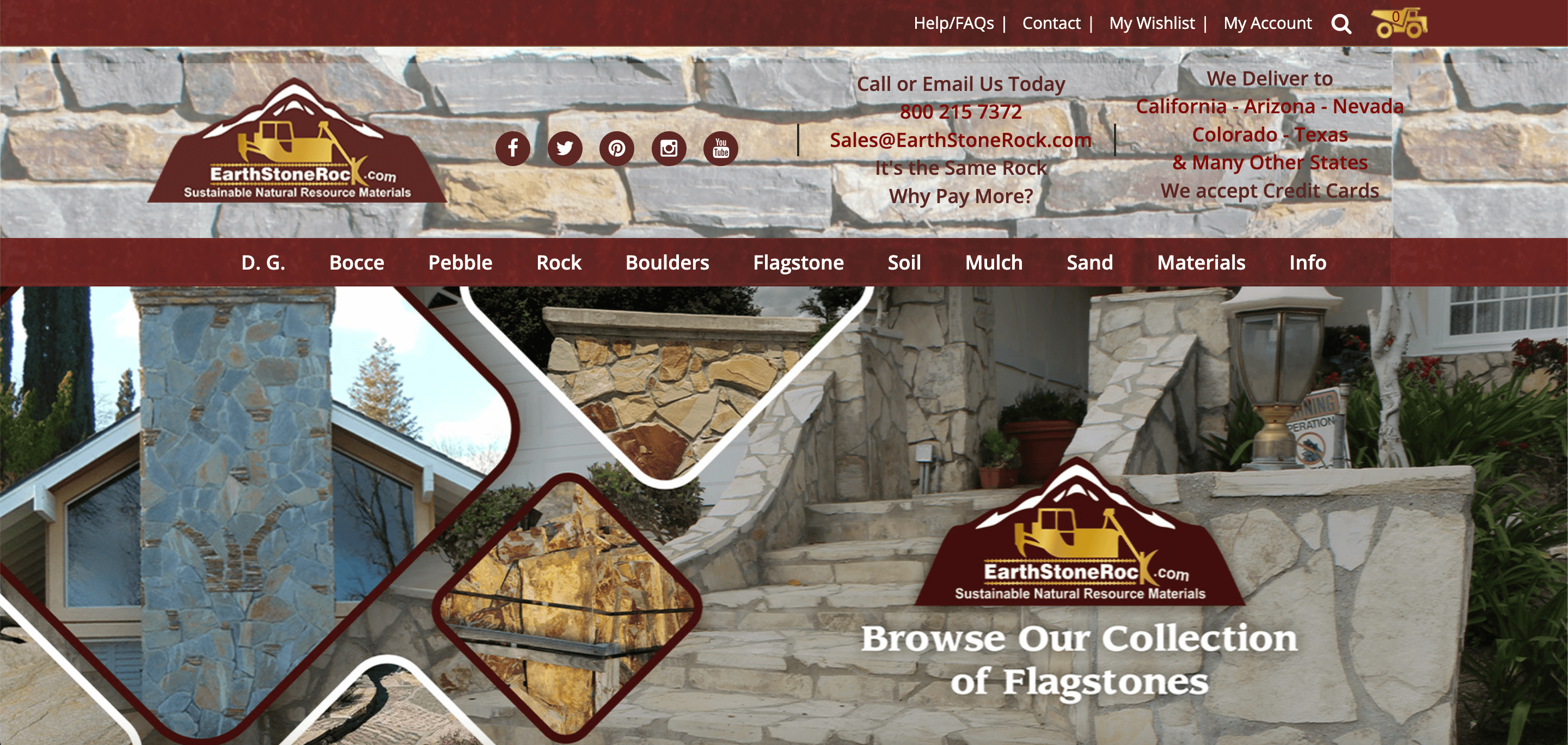 Website for stone and stone products. Earthstonerock.com.