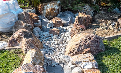 Two-Tier Dry Creek River Bed in Garden